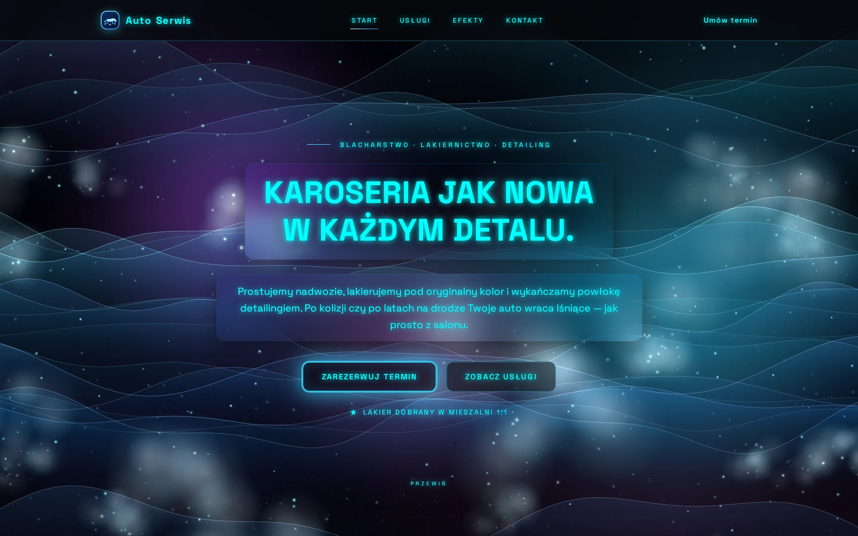 Zrzut ekranu strony Auto Serwis