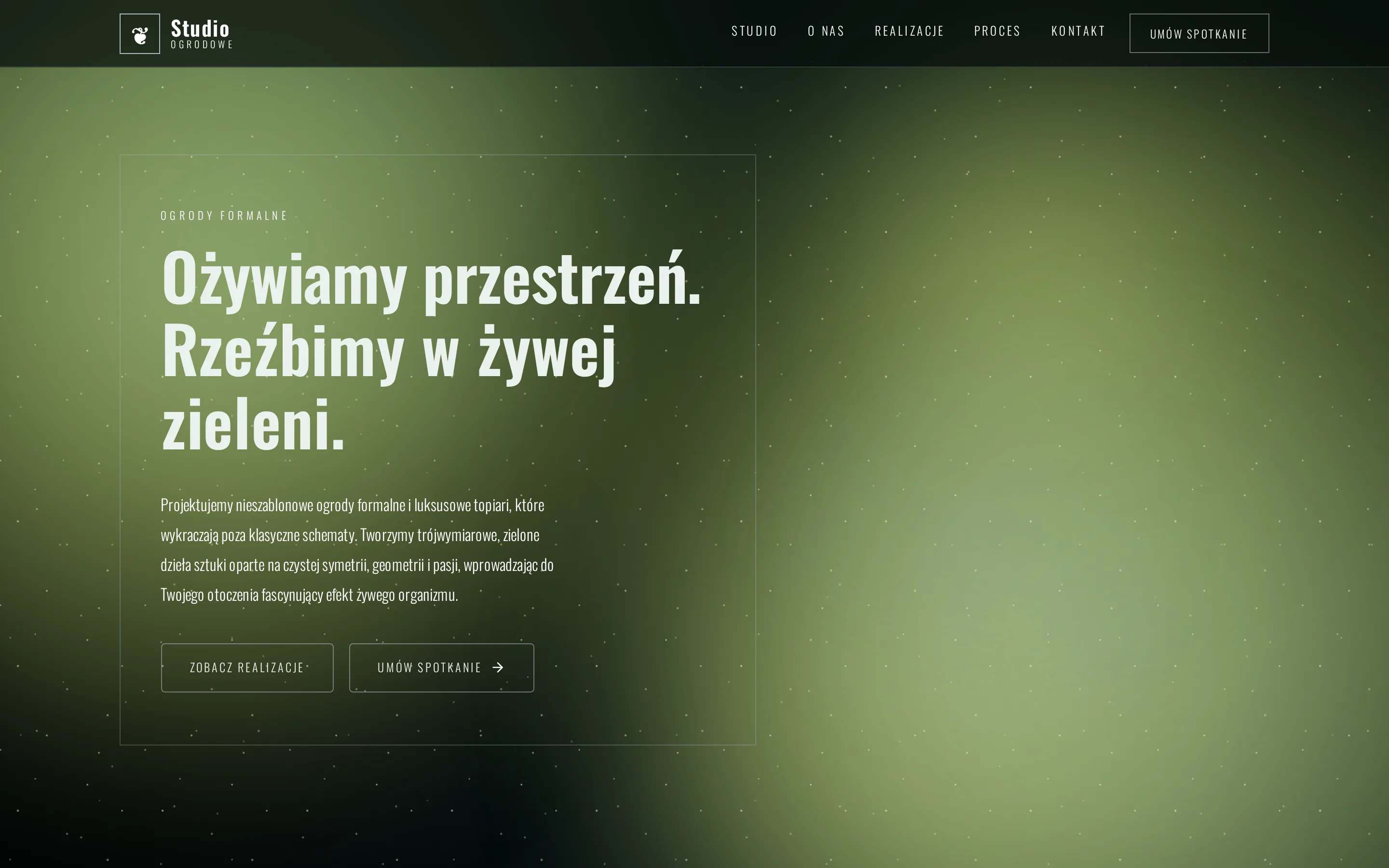Zrzut ekranu strony Studio Ogrodowe