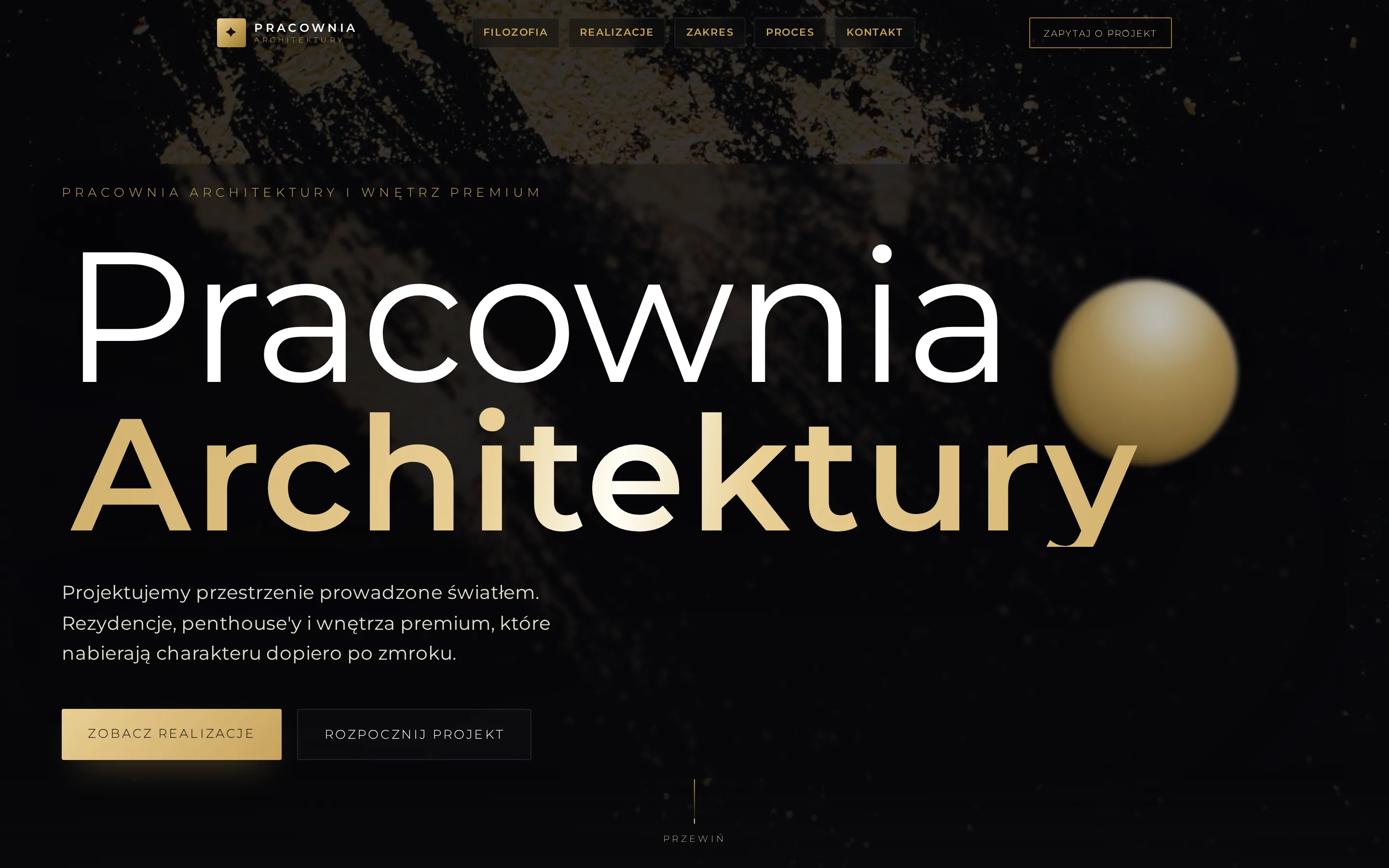 Zrzut ekranu strony Pracownia Architektury