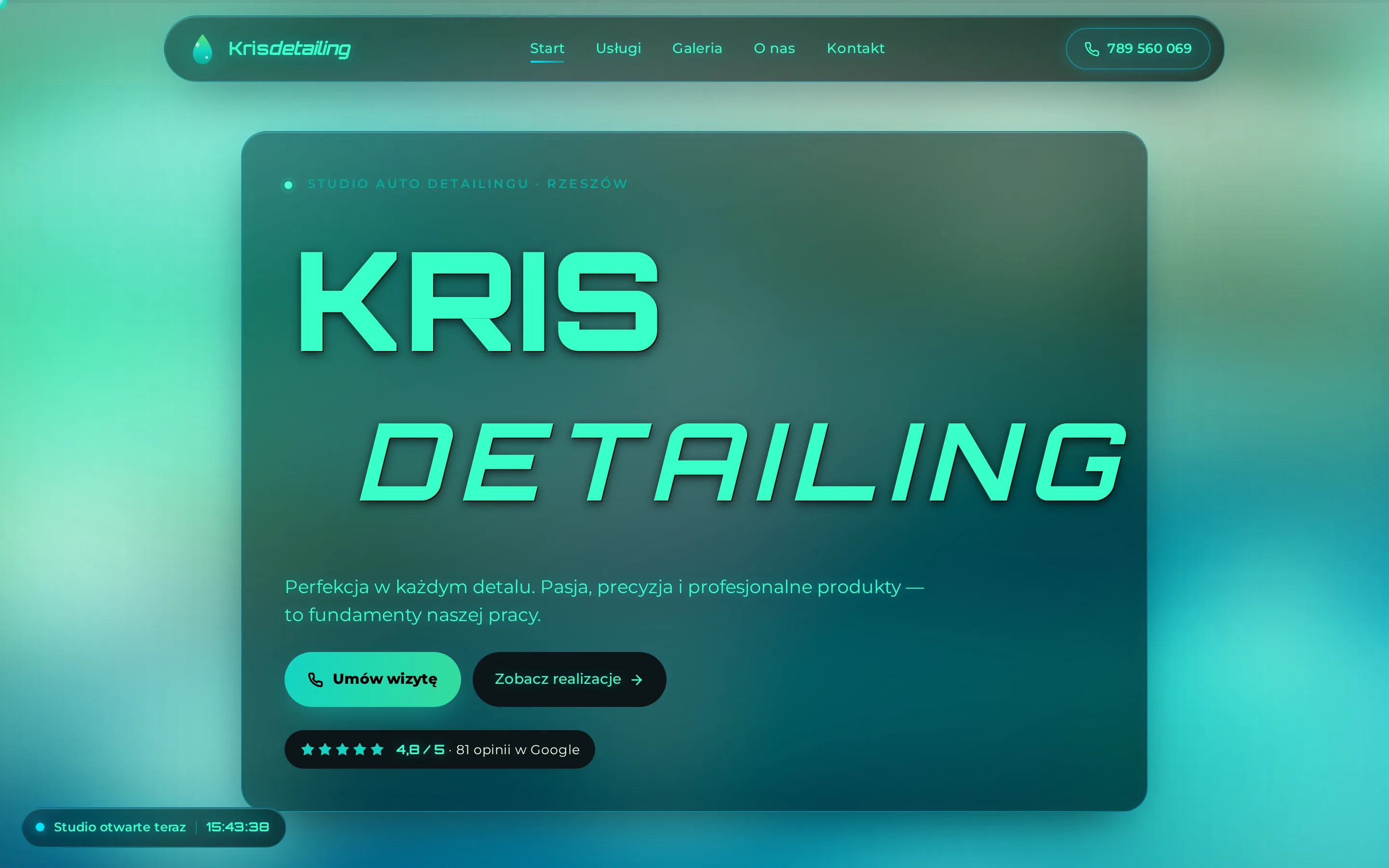 Zrzut ekranu strony Kris Detailing