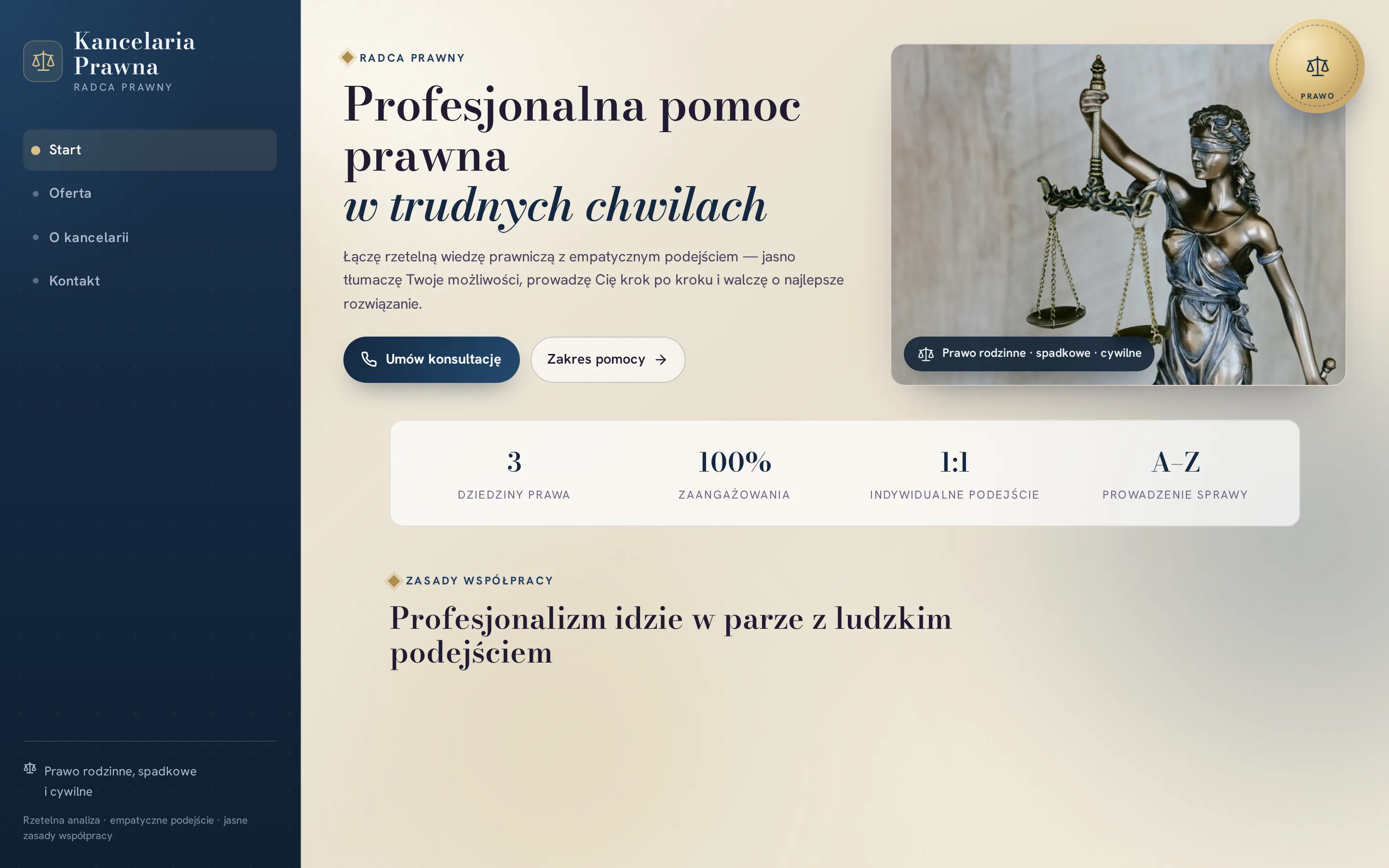 Zrzut ekranu strony Kancelaria Radcy Prawnego