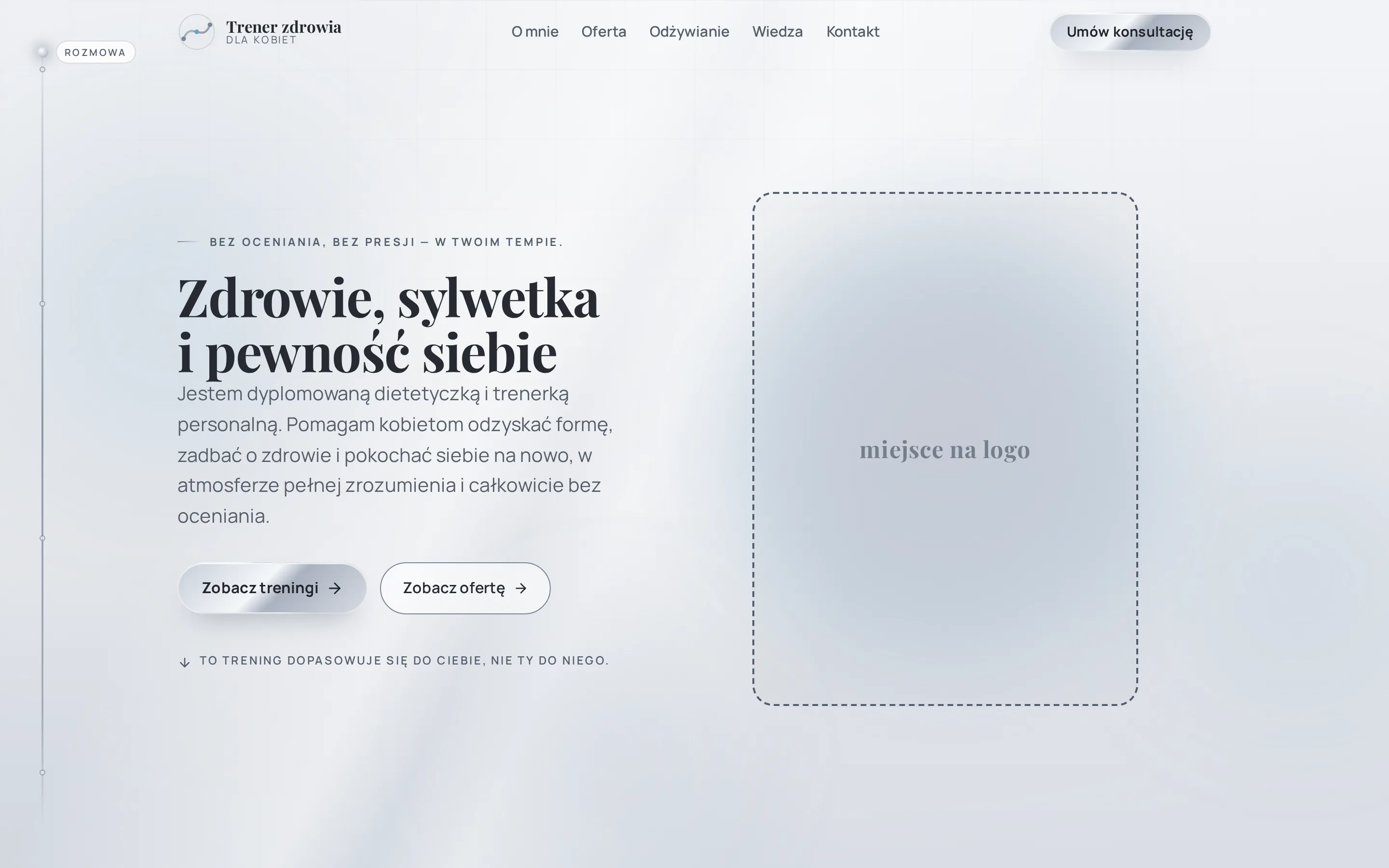 Zrzut ekranu strony Trener zdrowia dla kobiet