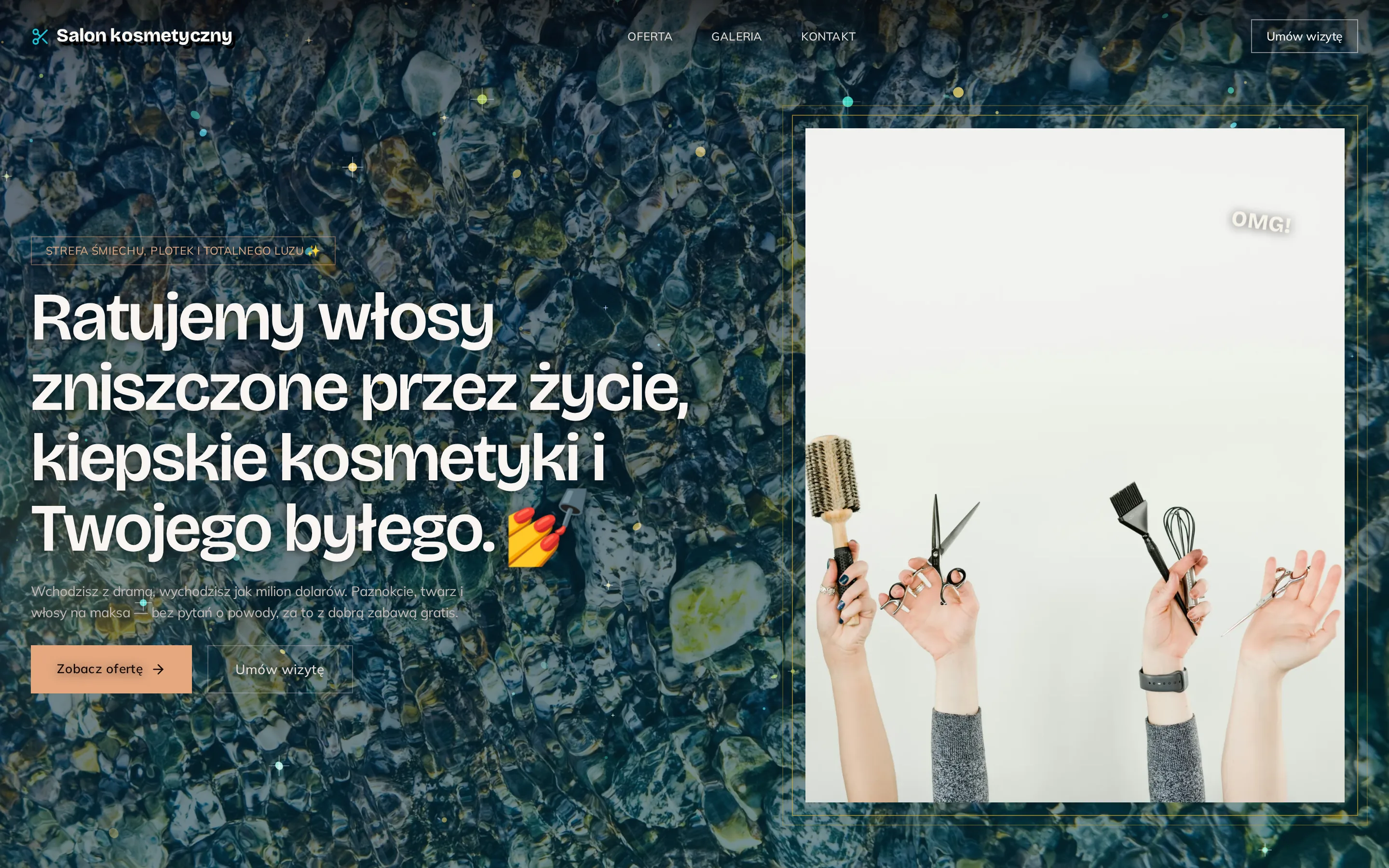 Zrzut ekranu strony F Fryzjer