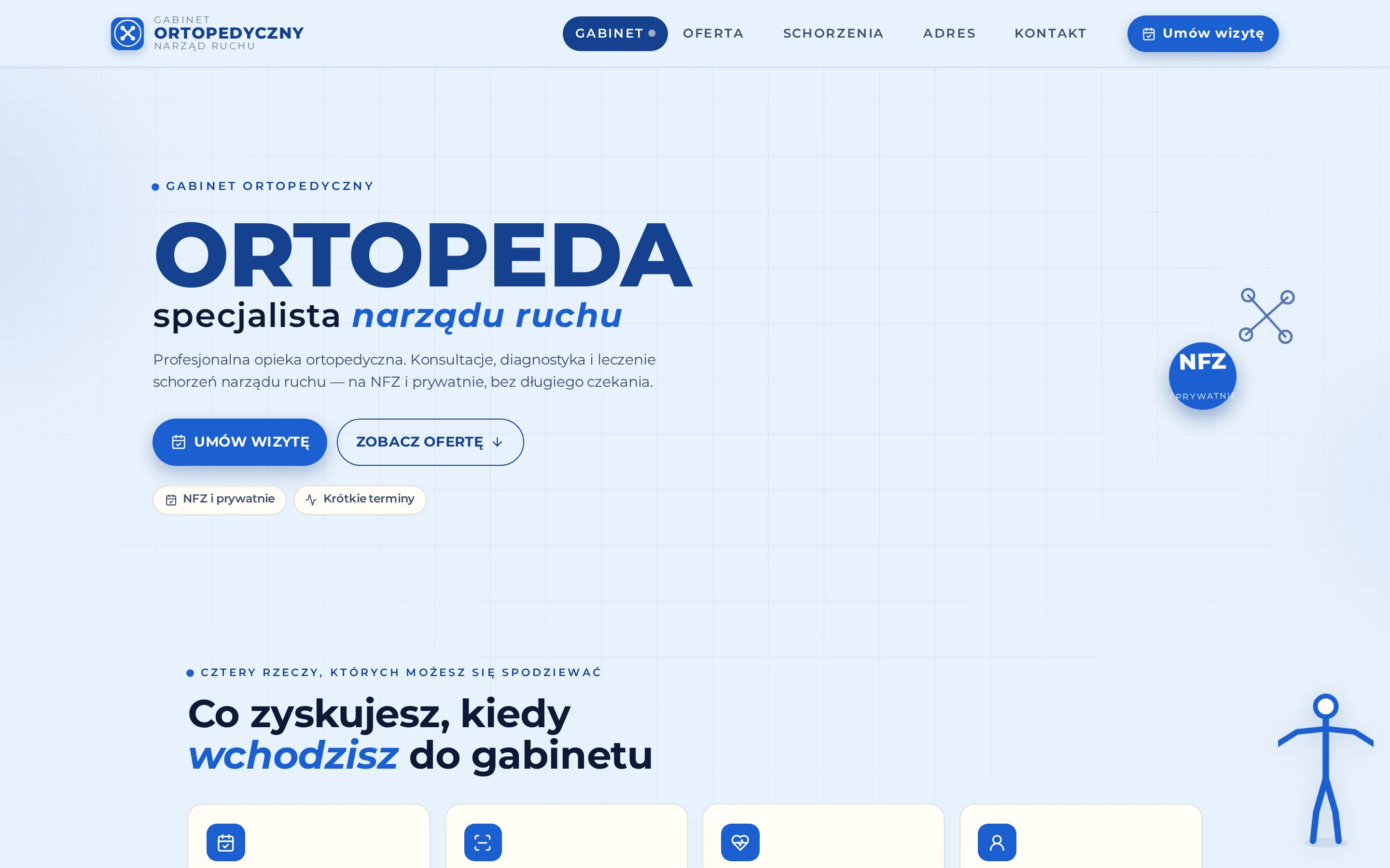 Zrzut ekranu strony Gabinet Ortopedyczny