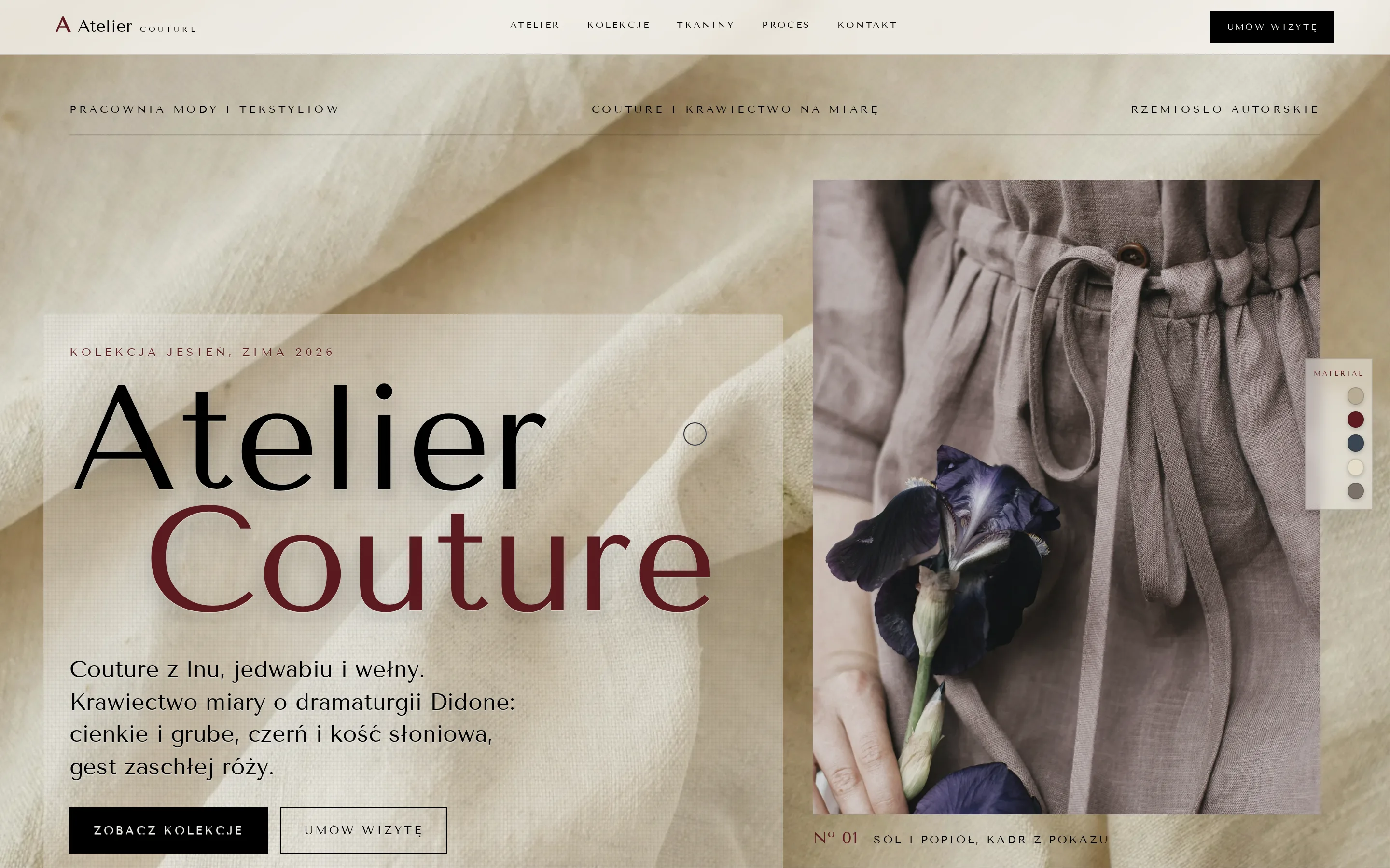 Zrzut ekranu strony Atelier Couture