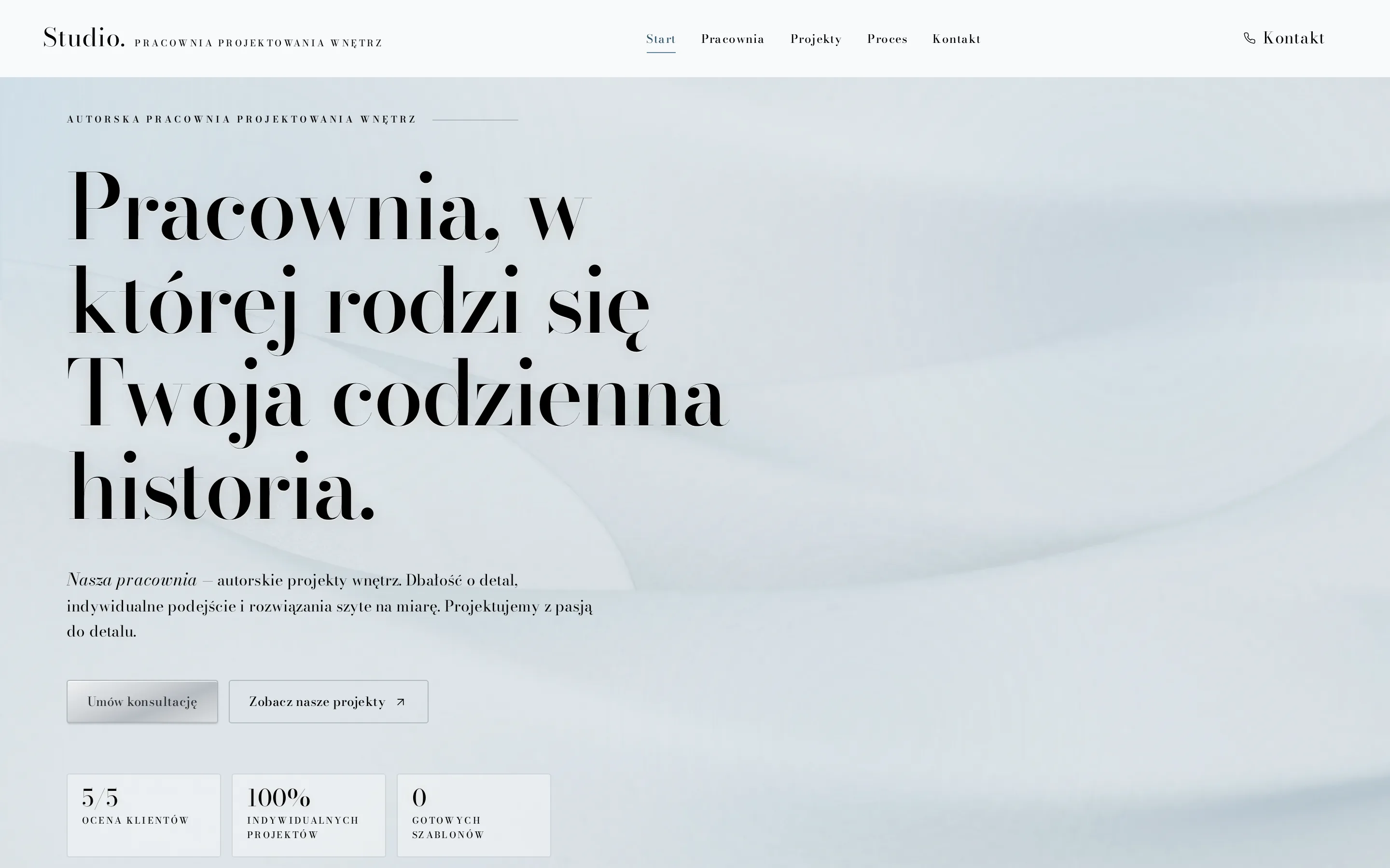Zrzut ekranu strony Studio.