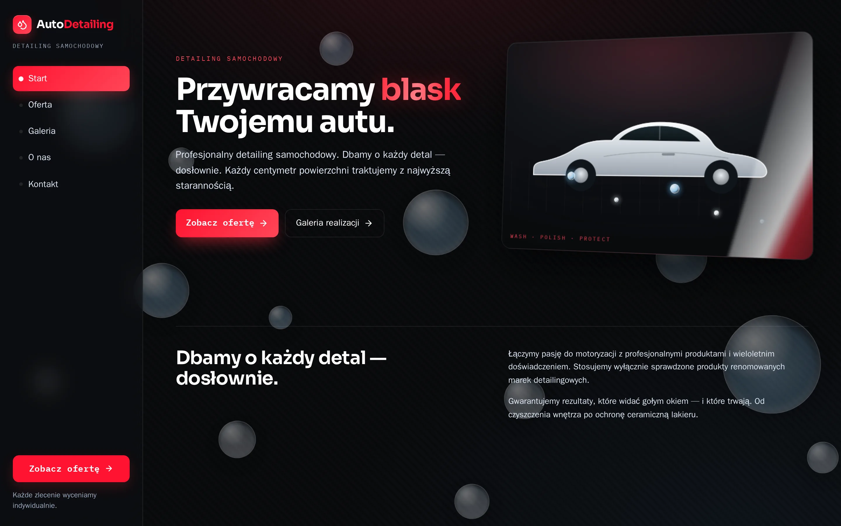 Zrzut ekranu strony AutoDetailing