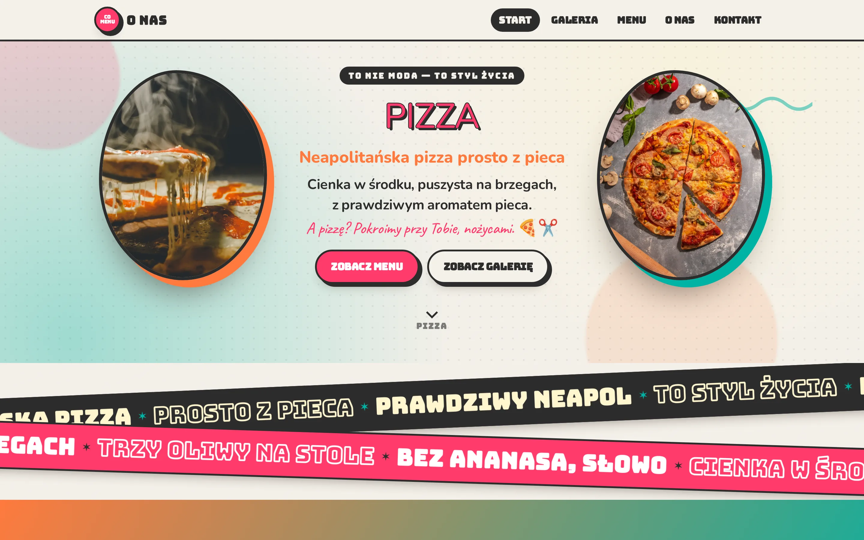 Zrzut ekranu strony Neapolitańska Pizzeria