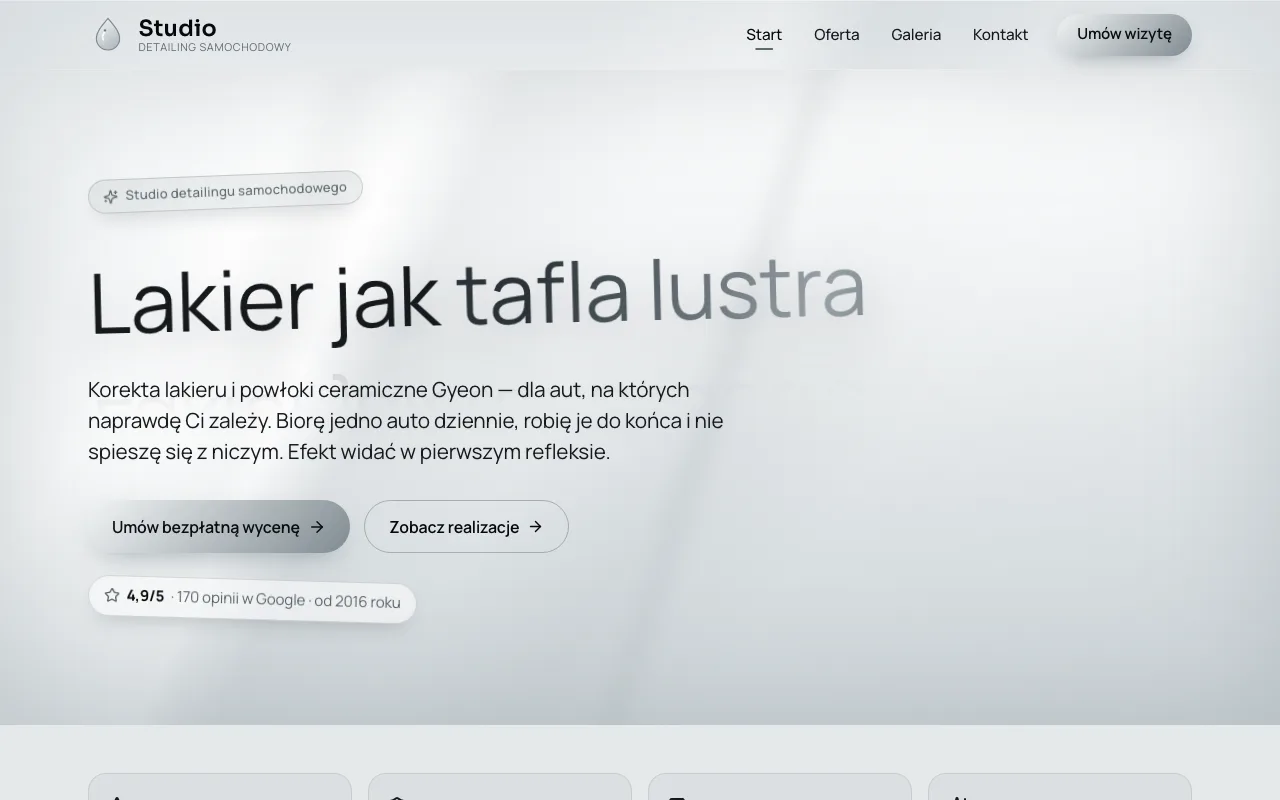 Strona detailingowa Lakier jak tafla lustra