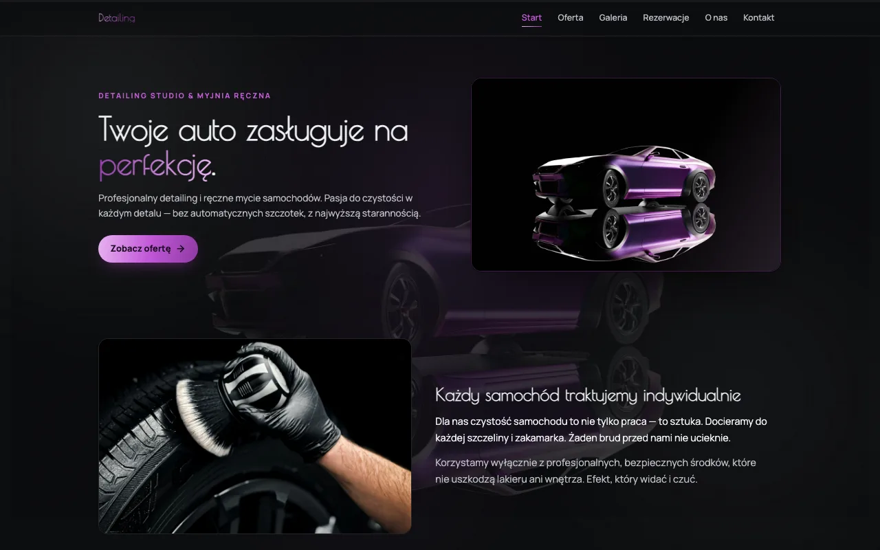 Strona Detailing & myjnia ręczna