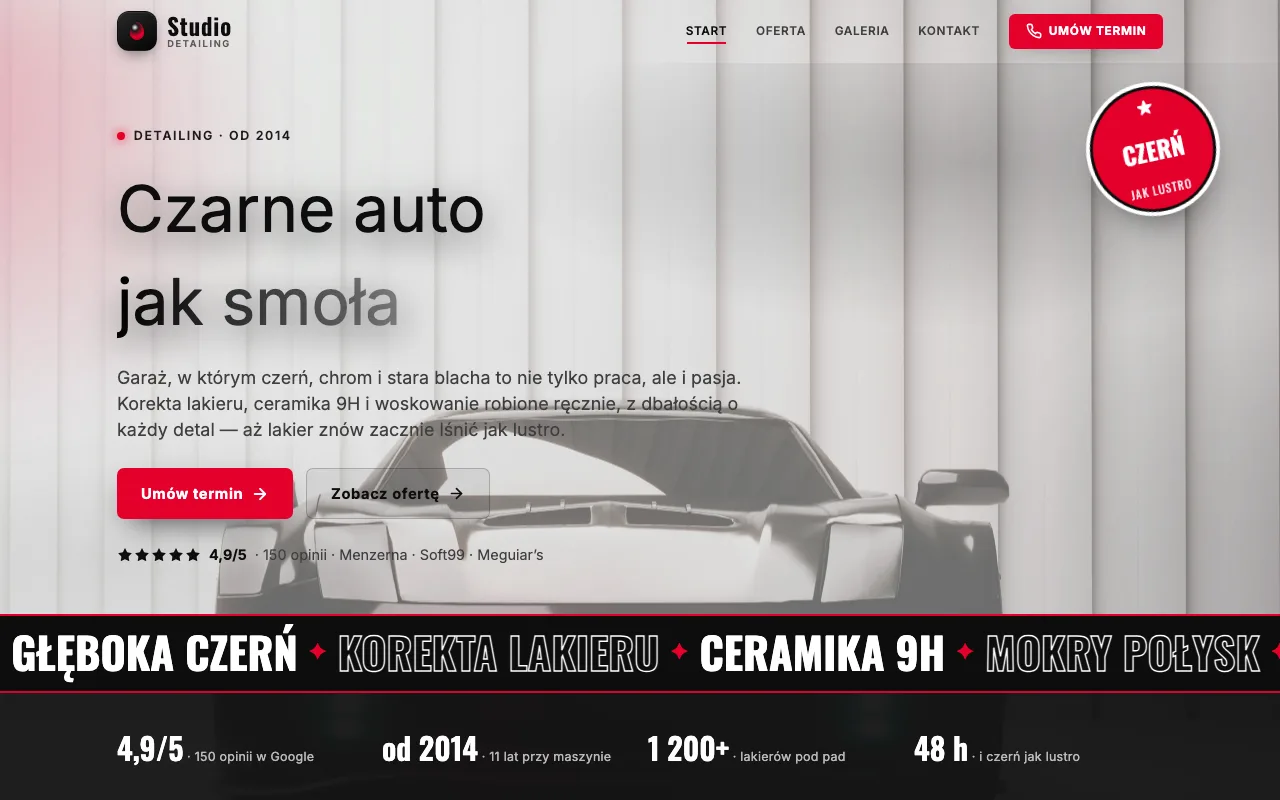 Strona Studio detailingu