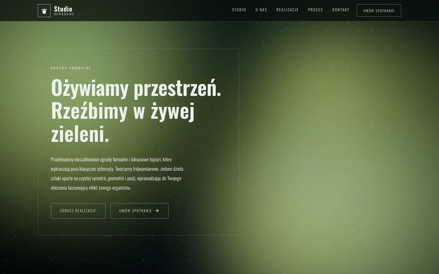 Strona Studio ogrodowe