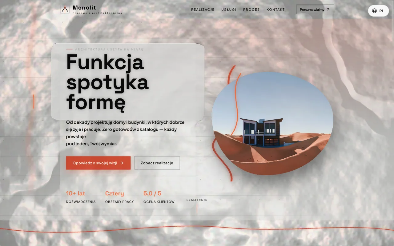 Strona Monolit Architekt — Ciekłe szkło