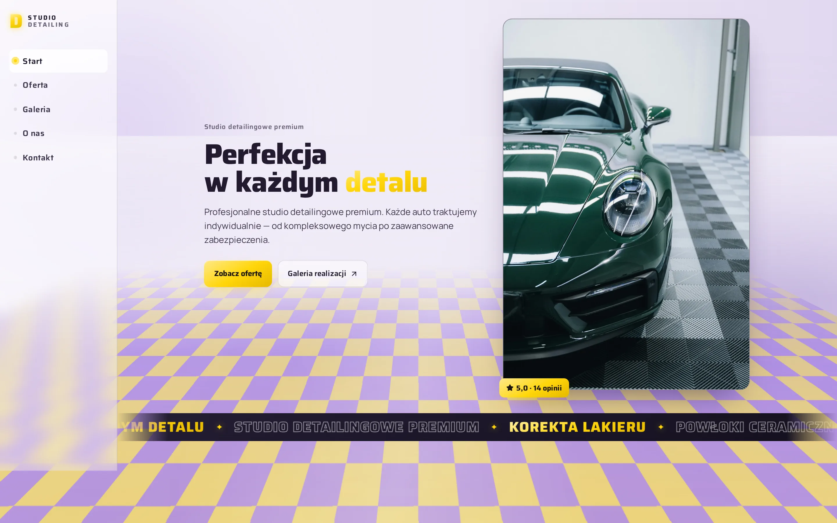 Zrzut ekranu strony Studio Detailing