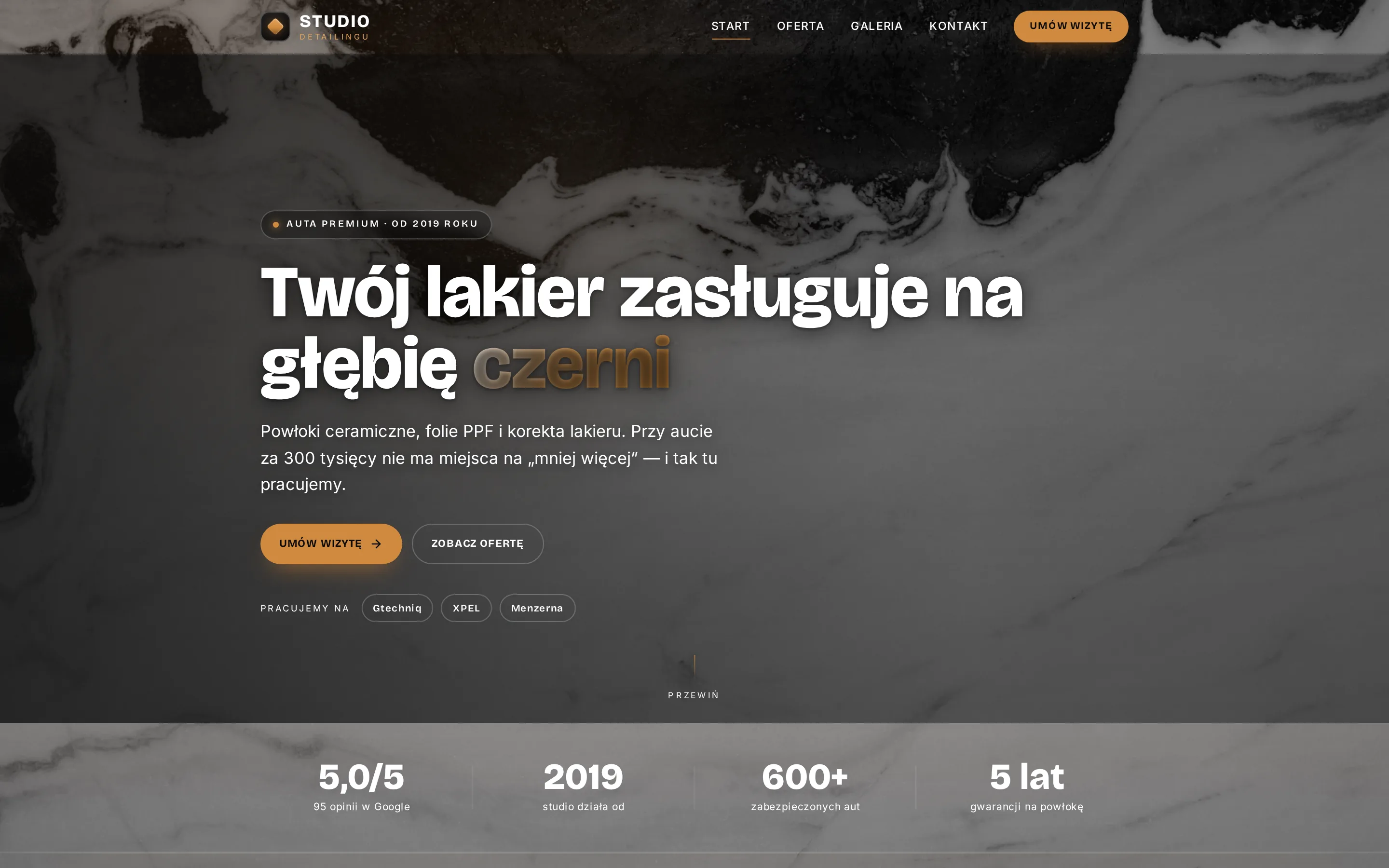 Zrzut ekranu strony Studio Detailingu