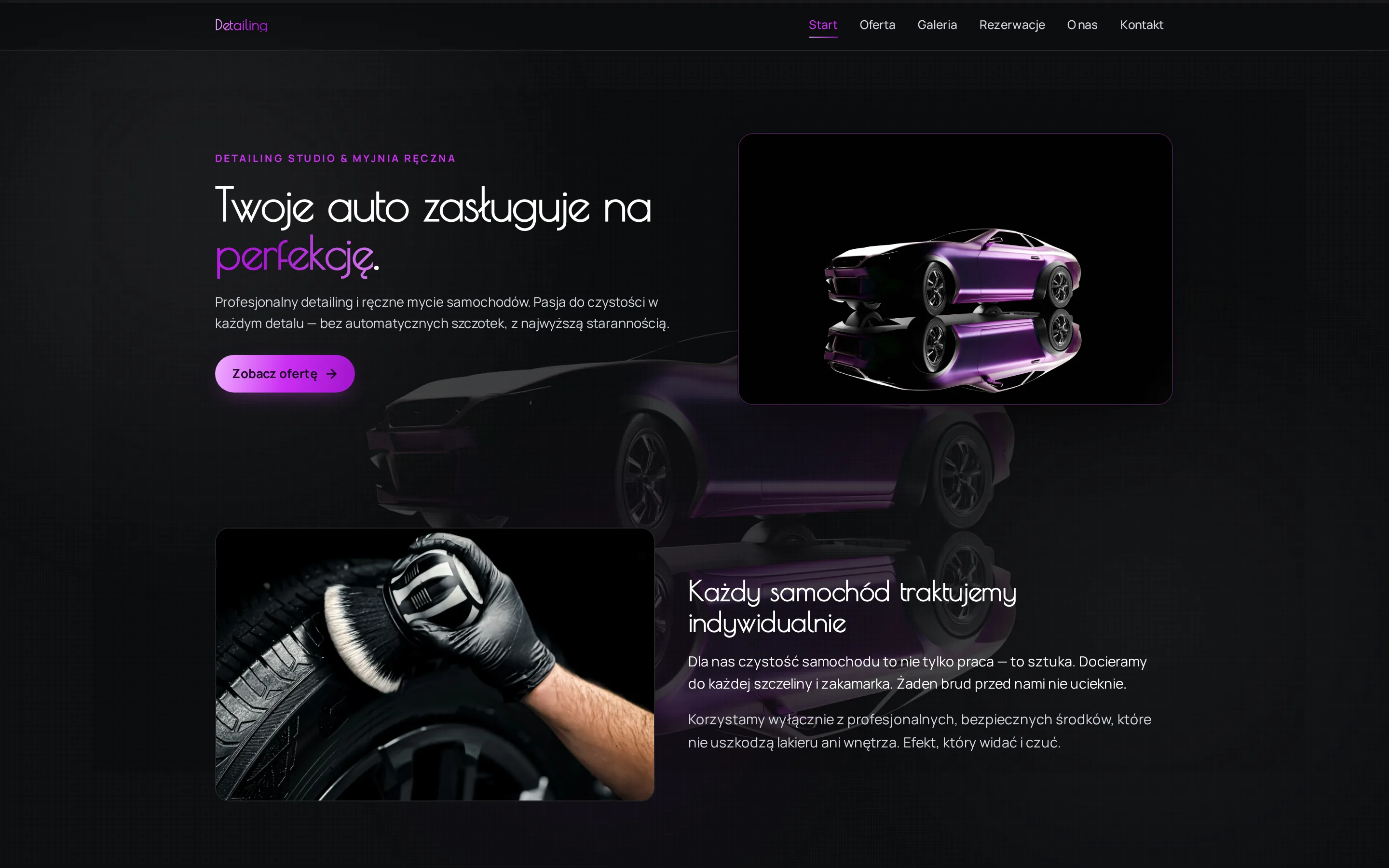 Zrzut ekranu strony Detailing Studio