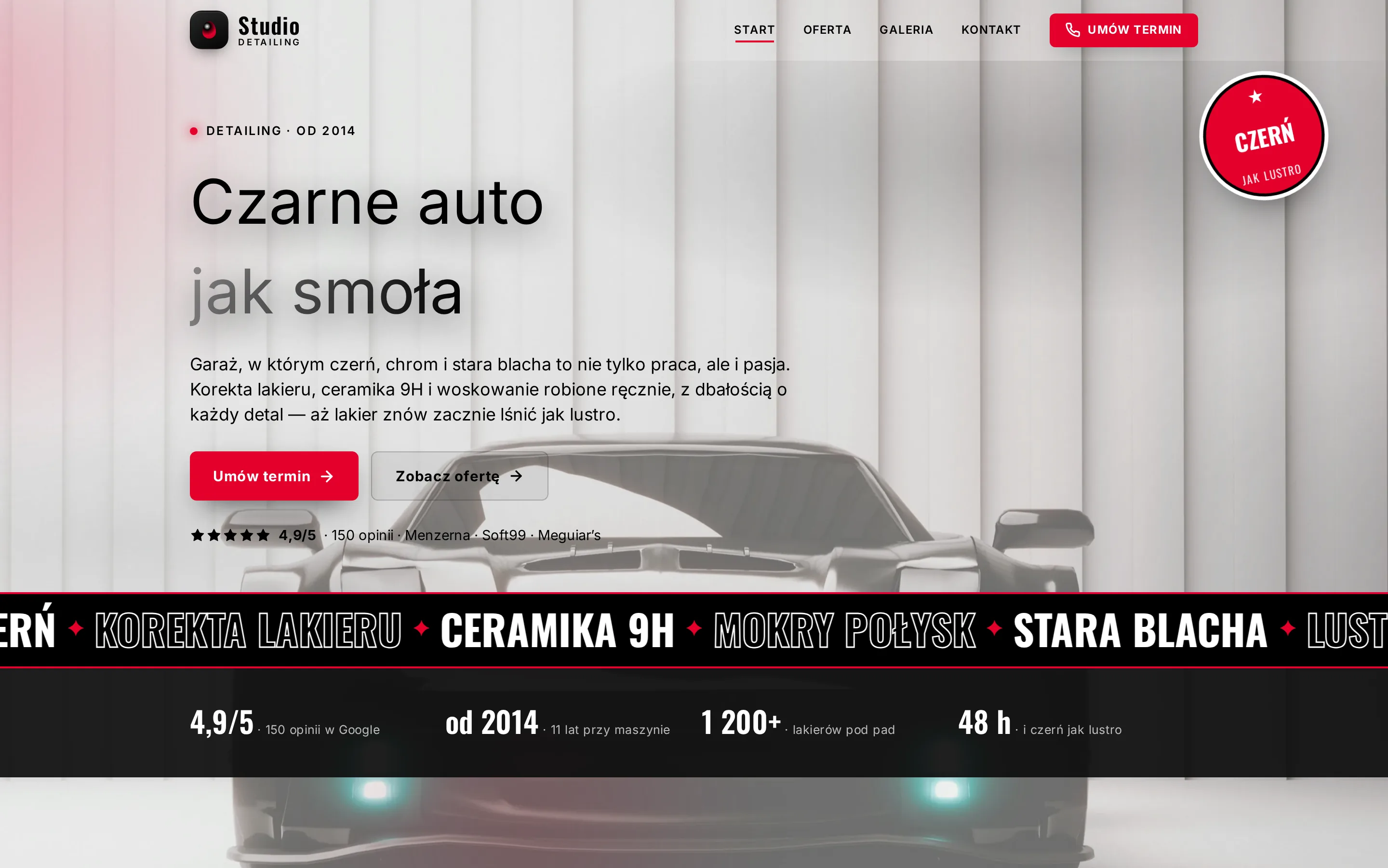 Zrzut ekranu strony Studio Detailing